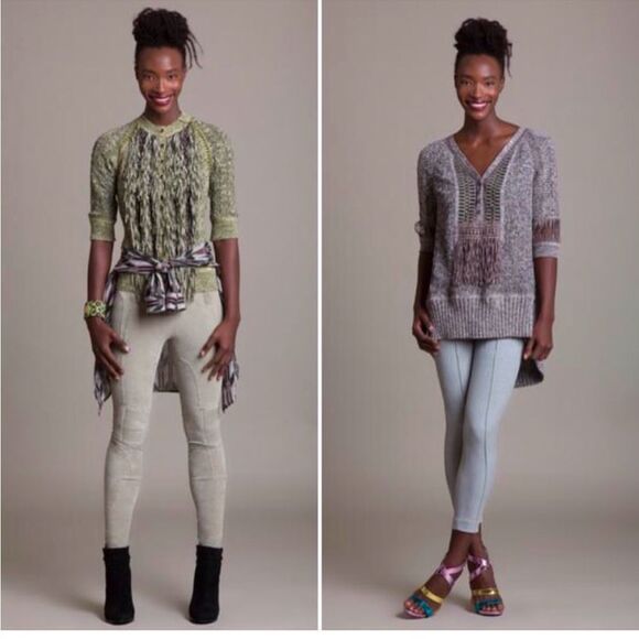 Byron Lars Green Knit Fringe Top with Buttons at Chest Size 4 - Picture 13 of 14